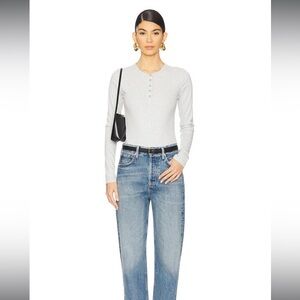 Henley Bodysuit in Heather Grey